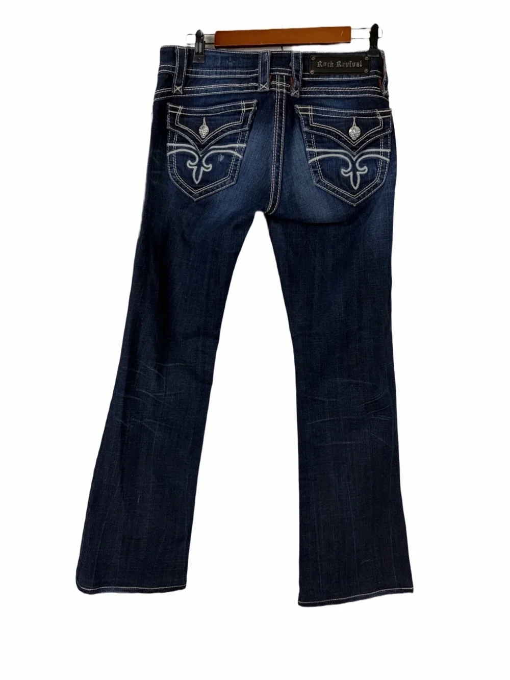 Rock Revival Heather Bootcut Jeans Women's Size 29 Medium Wash EUC Low Rise - Picture 4 of 11